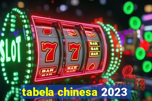 tabela chinesa 2023